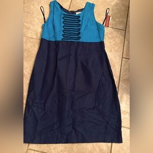 Blue and Navy Sleeveless Dress